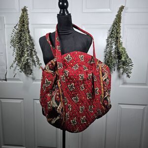 Vera Bradley Large Duffel Bag Travel Set Retired Red Coin Pattern